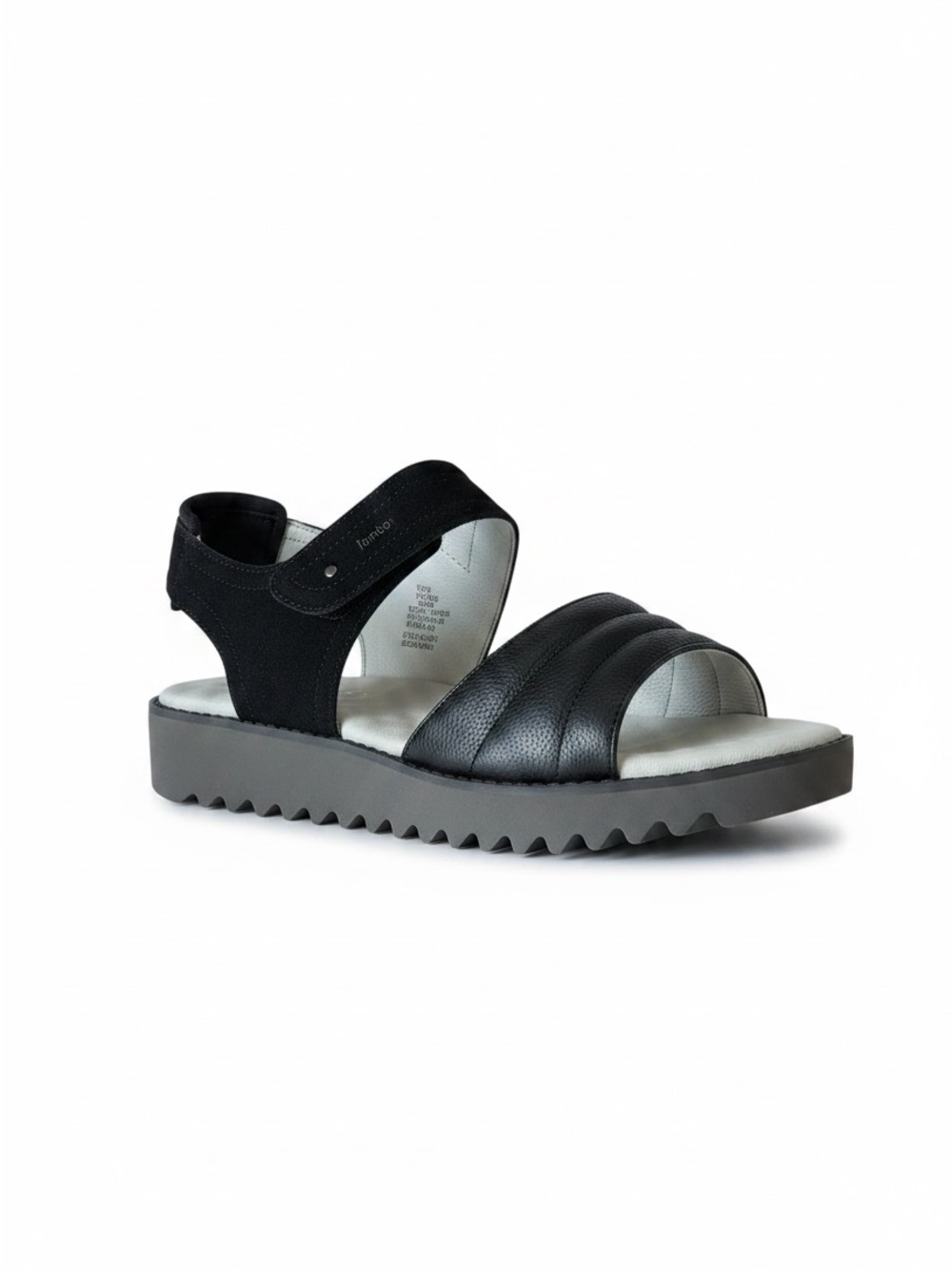 Jambu Africa Chunky Platform Wedge Sandal Women's 9M Black Leather NIB Comfy